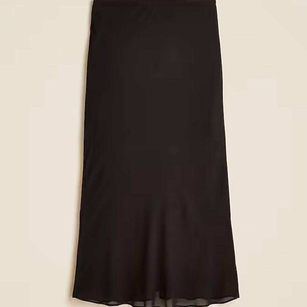 J. Crew Black Sheer Skirt with Slip